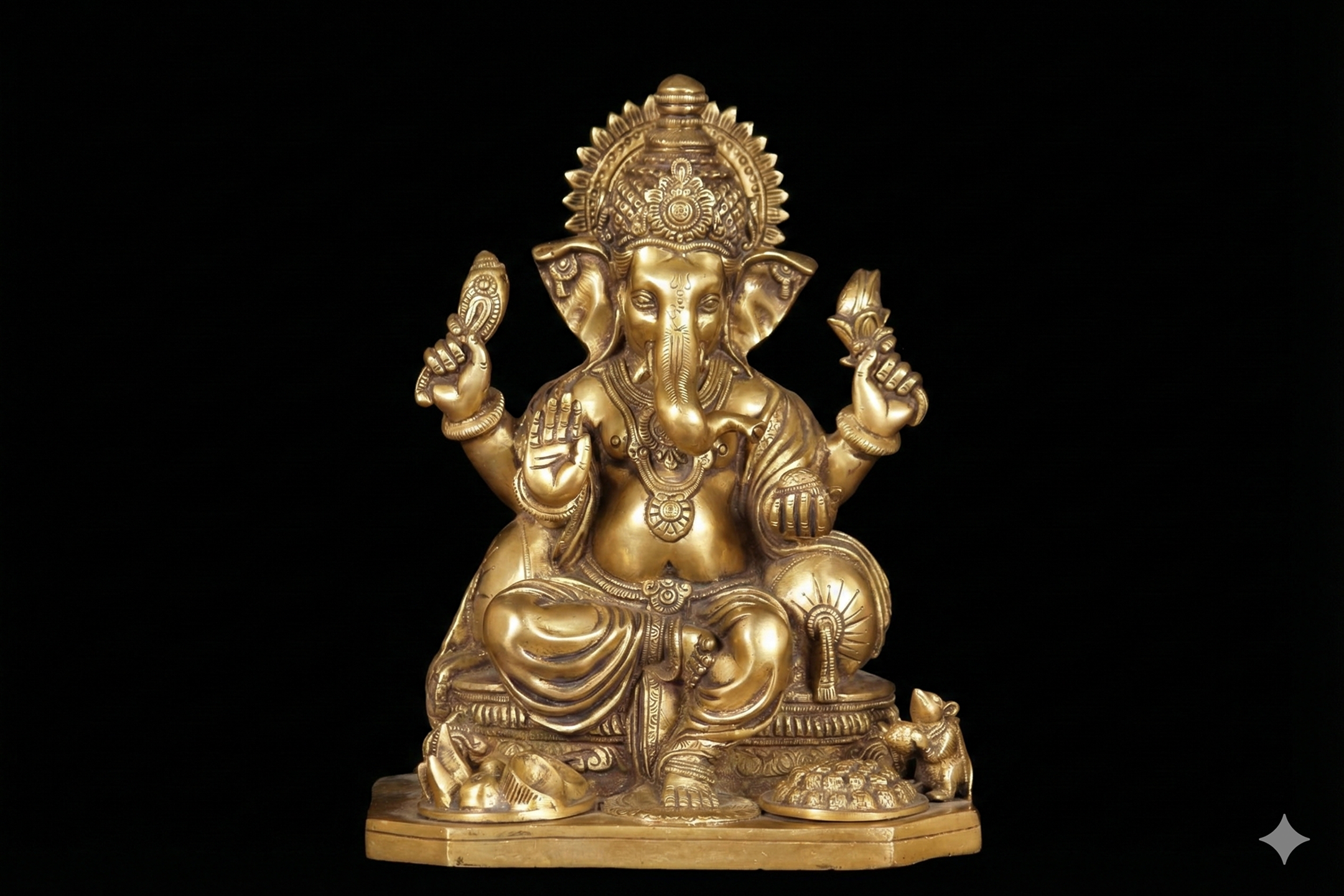 Ganesh Idol: Handcrafted Brass