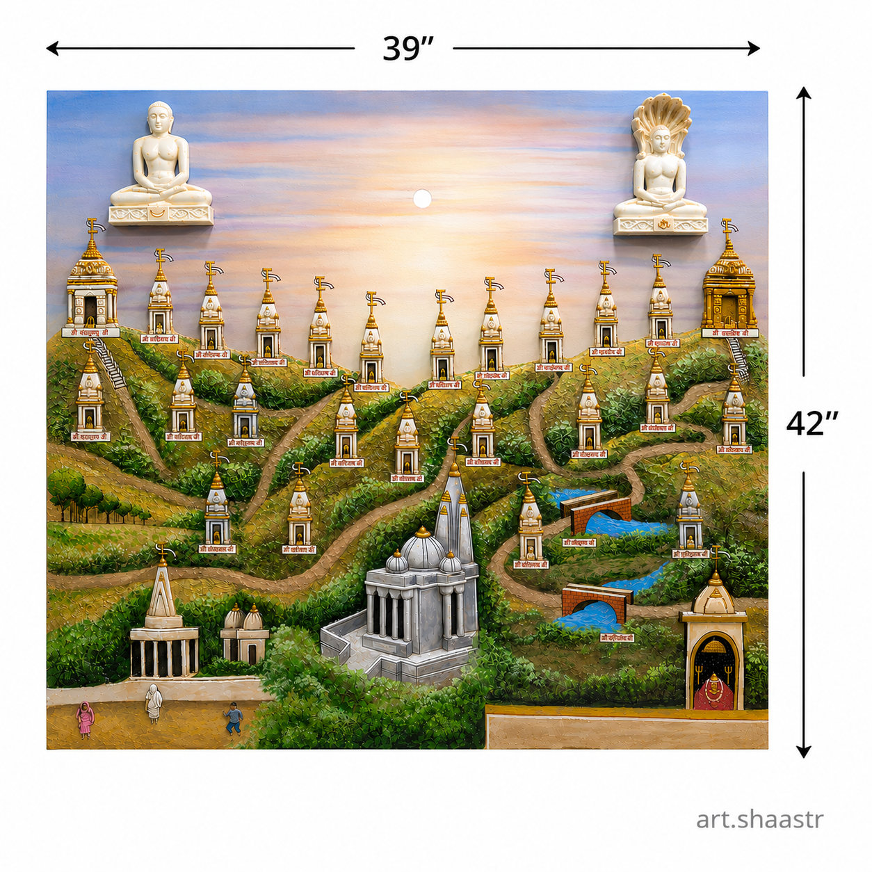 Samet Shikhar Teerth 3D 39”x42”(Digambar Version)