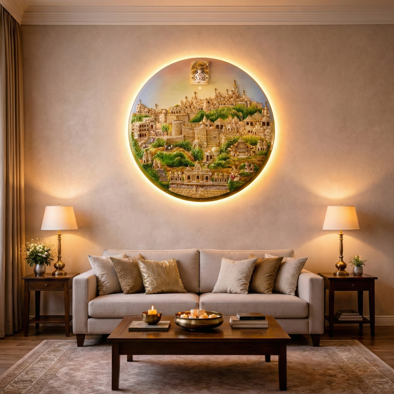 Palitana Round Shape 48” X 48” in Toughened Glass