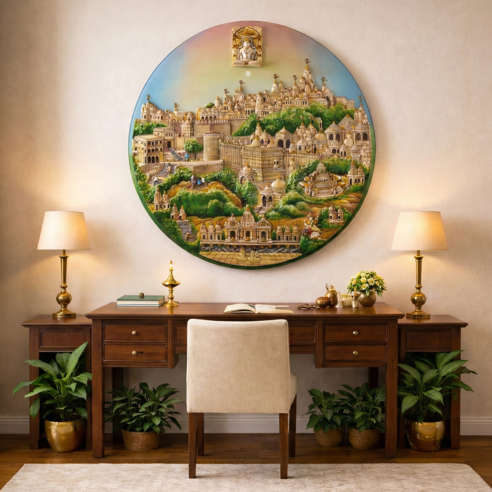 Palitana Round Shape 48” X 48” in Toughened Glass