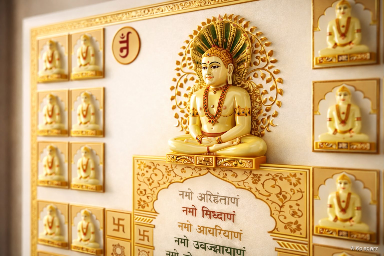 24 Tirthankar Panel with Navkar Mantra – 24” x 36”