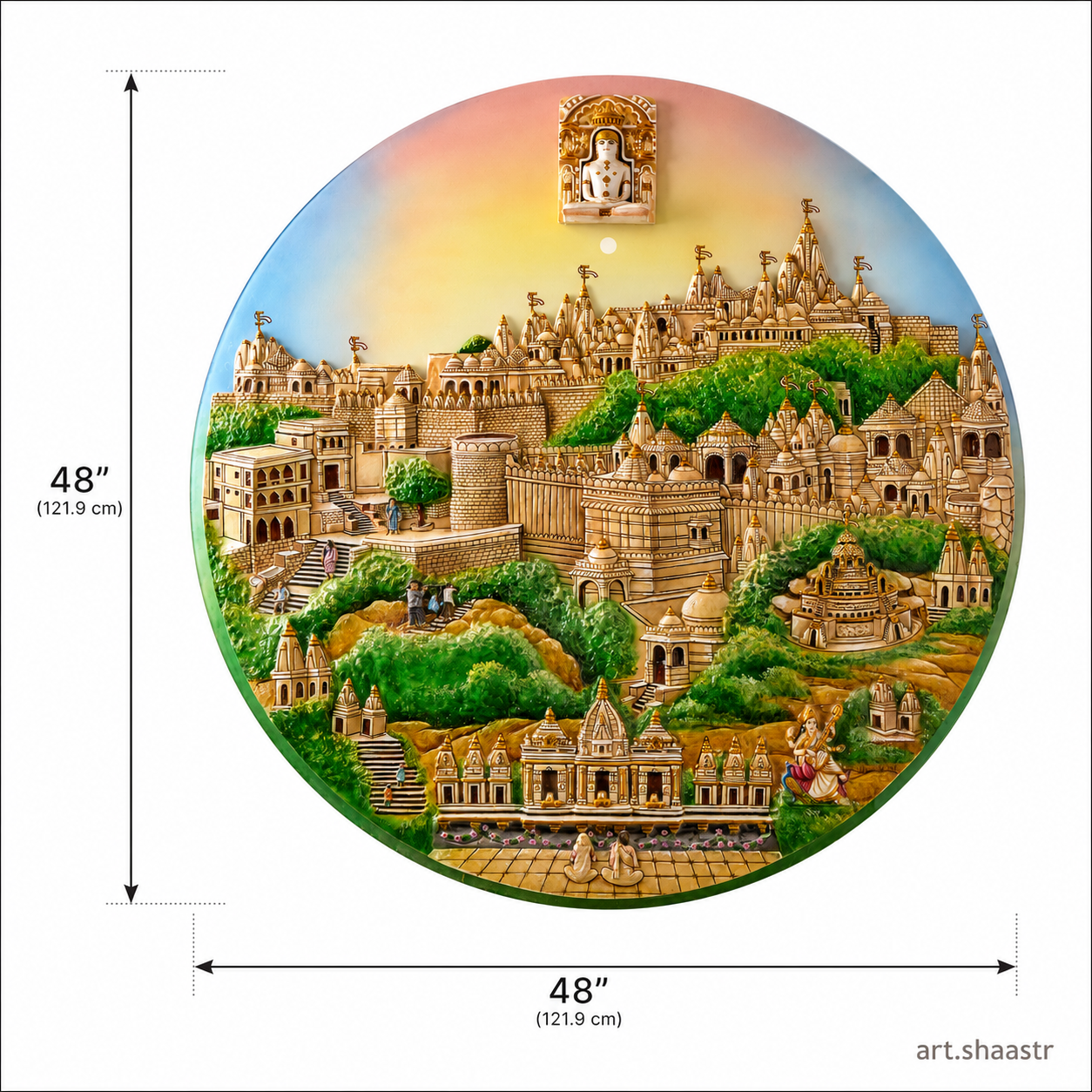 Palitana Round Shape 48” X 48” in Toughened Glass