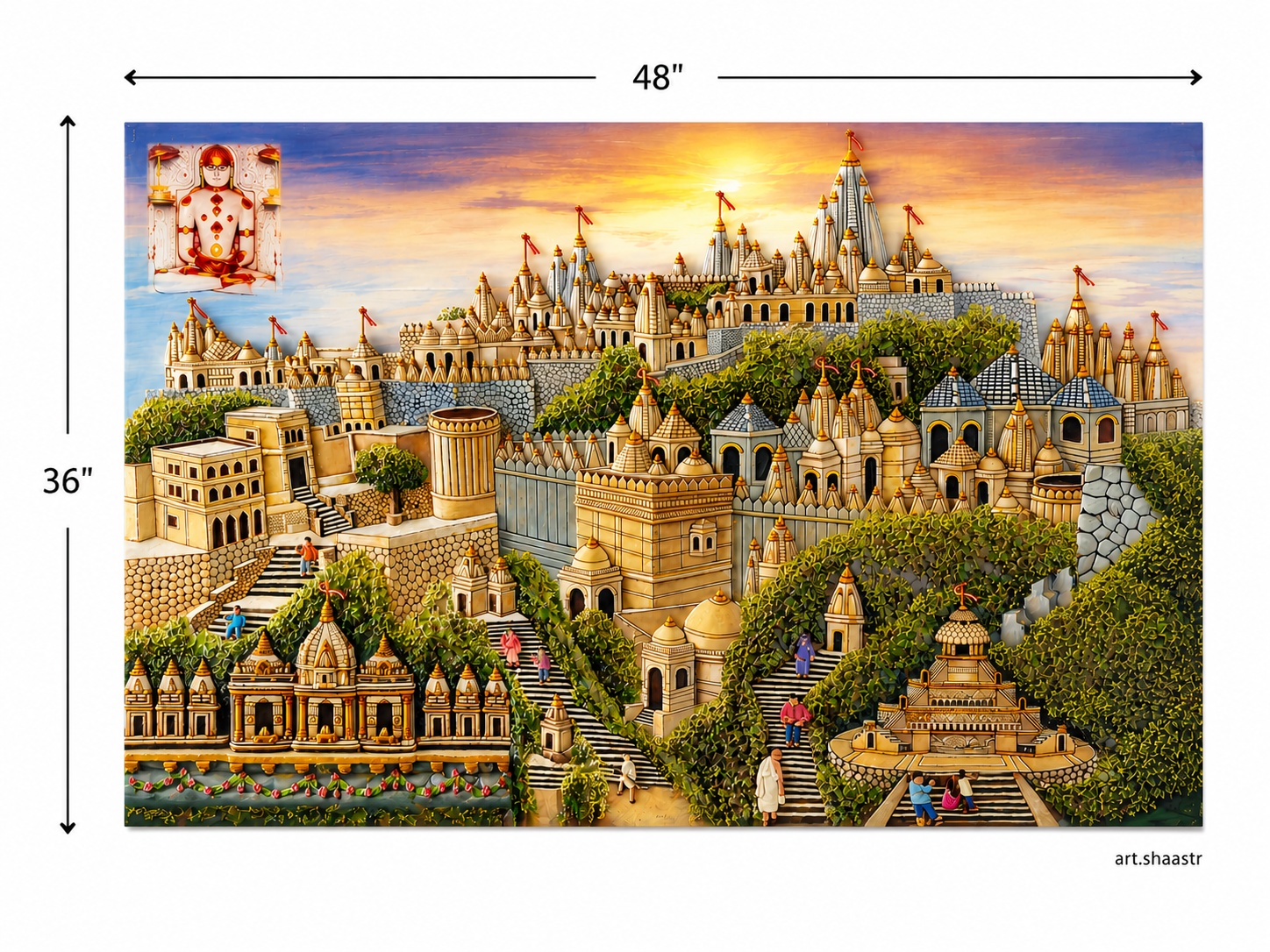 Palitana Teerth on Glass 48"X36"